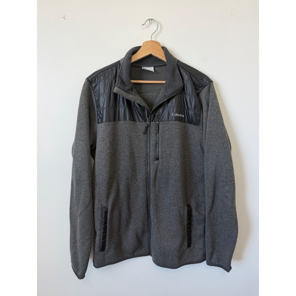 Men's Columbia Grey Fleece Jacket – Size Large